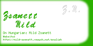 zsanett mild business card